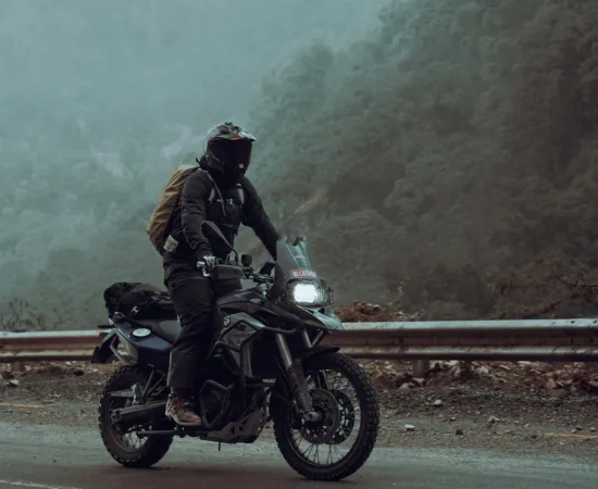 Motorcycle Riding Helmets a man on a motorcycle