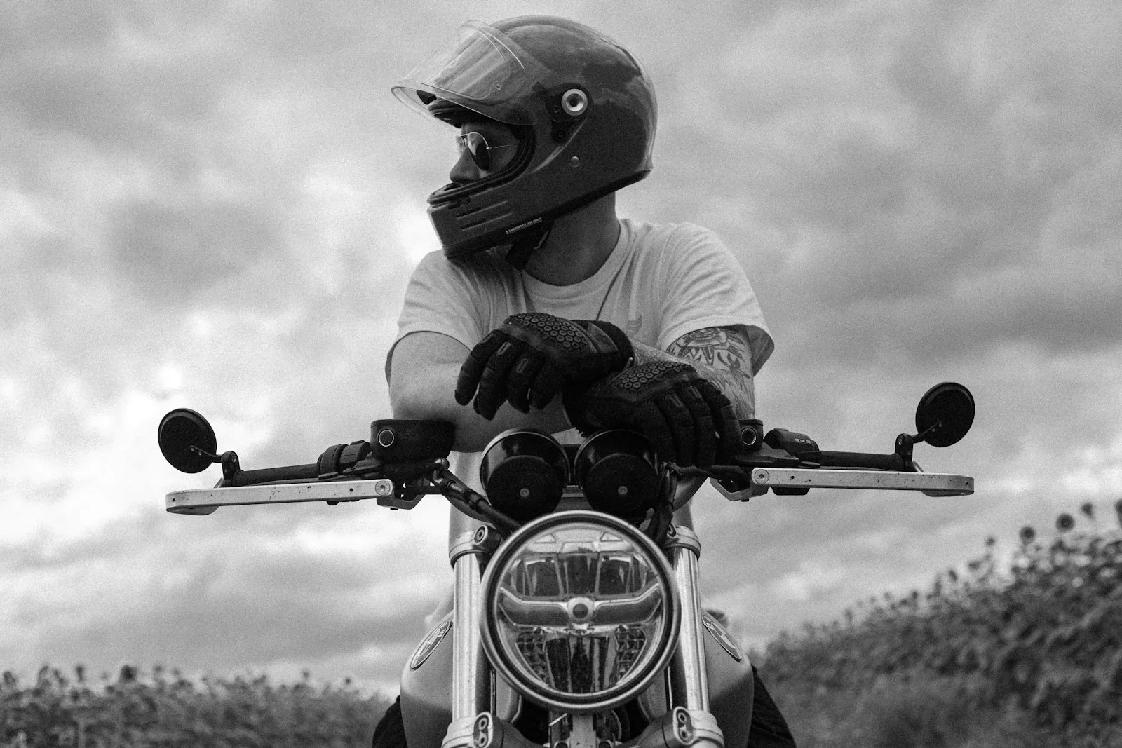 Motorcycling Blogs & Reviews a black and white photo of a person on a motorcycle